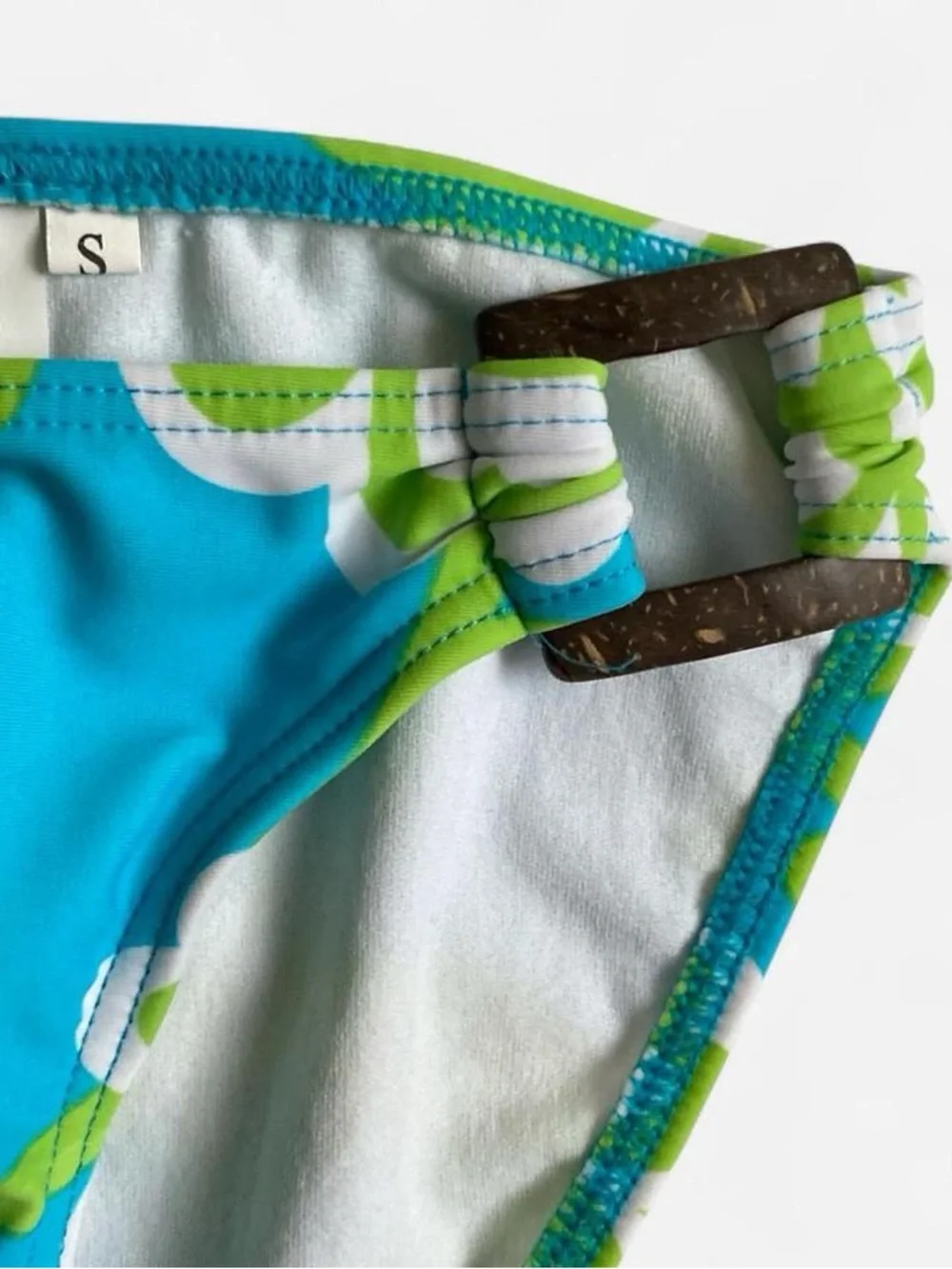 Vintage Y2K blue & green floral bikini